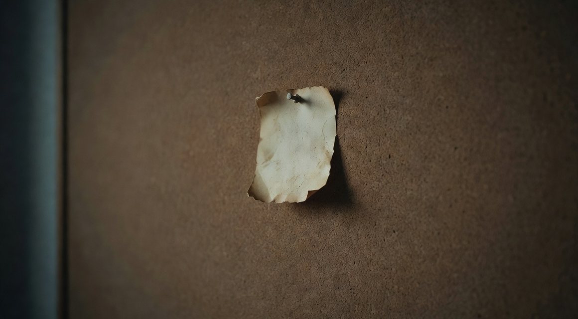 혼자 남은 오래된 쪽지 이미지 — 밤의민족 커뮤니티 정보 안내